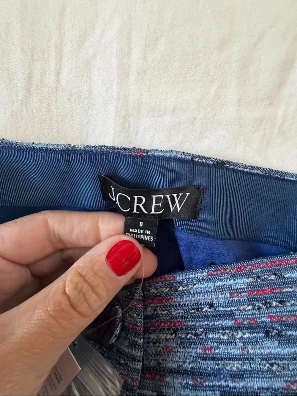 NWT J. Crew Fairfax Blue Button-Front Mini Skirt